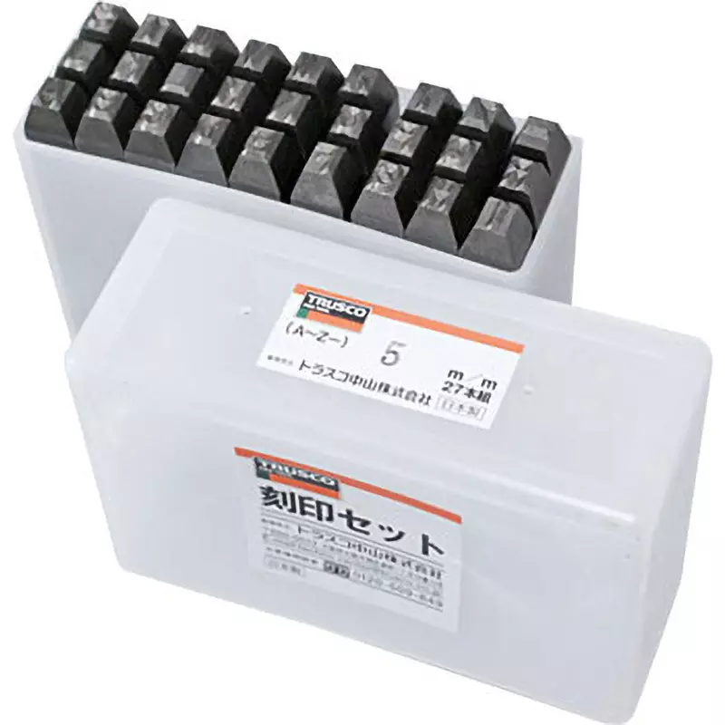 TRUSCO Alphabet Stamp Set Carbon Steel, SKA-50 (Pack of 27 Pcs)