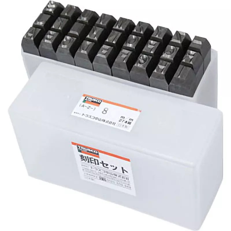 TRUSCO Alphabet Stamp Set Carbon Steel, SKA-80 (Pack of 27 Pcs)