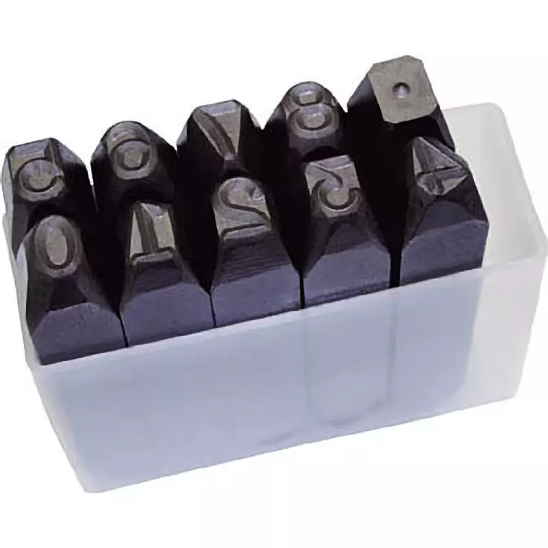 TRUSCO Numbers Stamp Set S45C Tip Hardening 8x68 mm, SK-30 (Pack of 10 Pcs)
