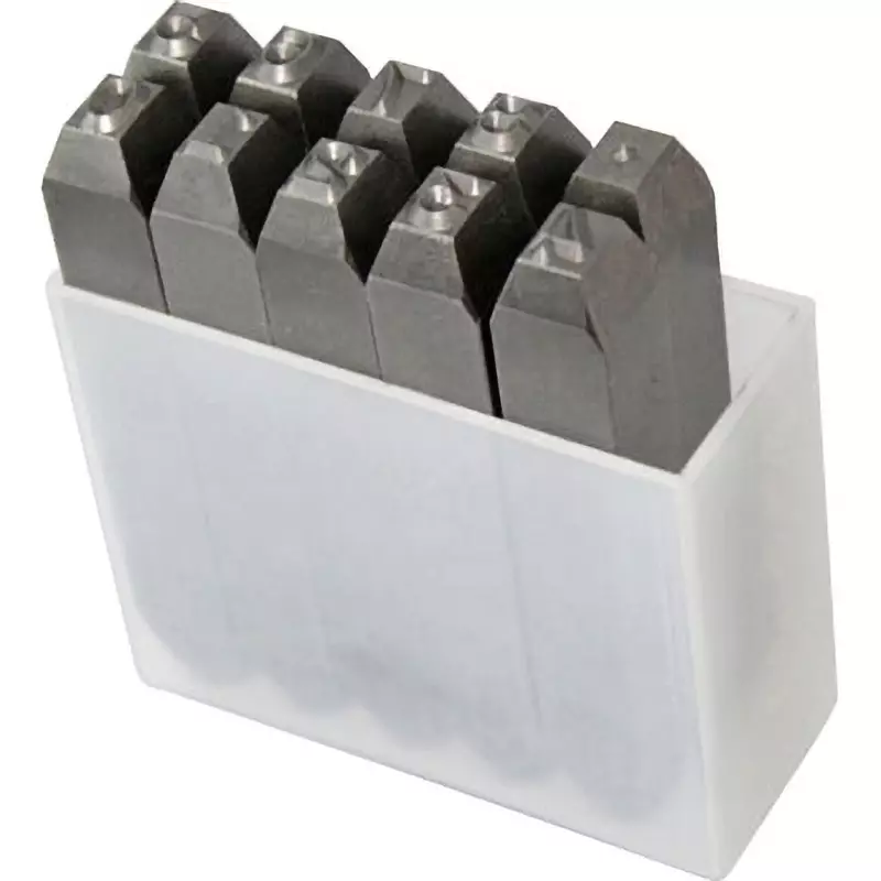 TRUSCO Numbers Stamp Set S45C Tip Hardening 13x80 mm, SK-60 (Pack of 10 Pcs)