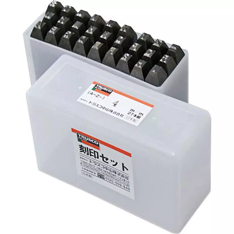 TRUSCO Alphabet Stamp Set Carbon Steel, SKA-40 (Pack of 27 Pcs)