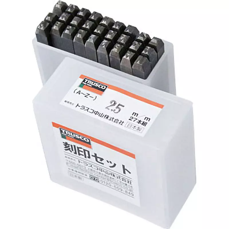 TRUSCO Alphabet Stamp Set Carbon Steel, SKA-25 (Pack of 27 Pcs)