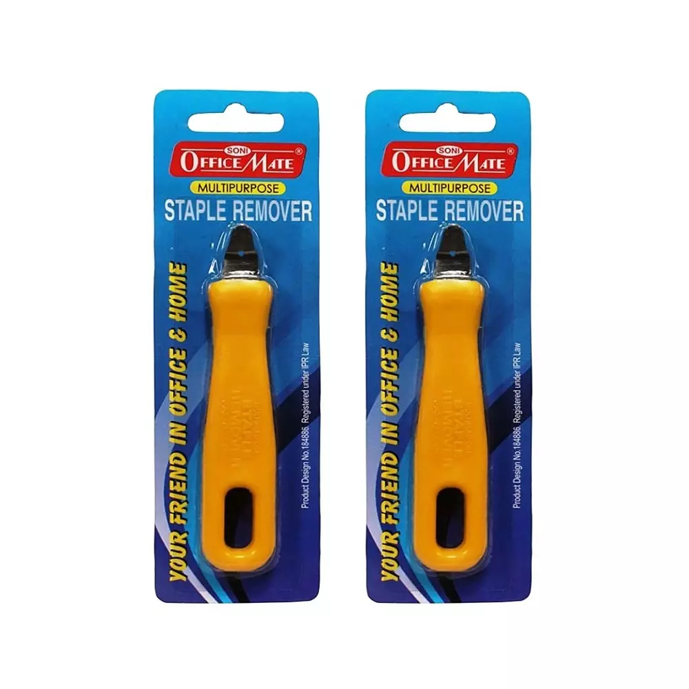 Soni Office Mate Multipurpose Staple Remover Sleek Compact Easy to Use Precision Removal Tool for Home, Office & School (Pack of 2)