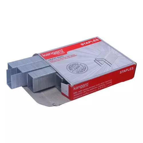 kangaro (Red) Staple Pin 8 mm Zinc Coated Silver for Office, Home & School, 23/8 (Pack of 30 Pcs)