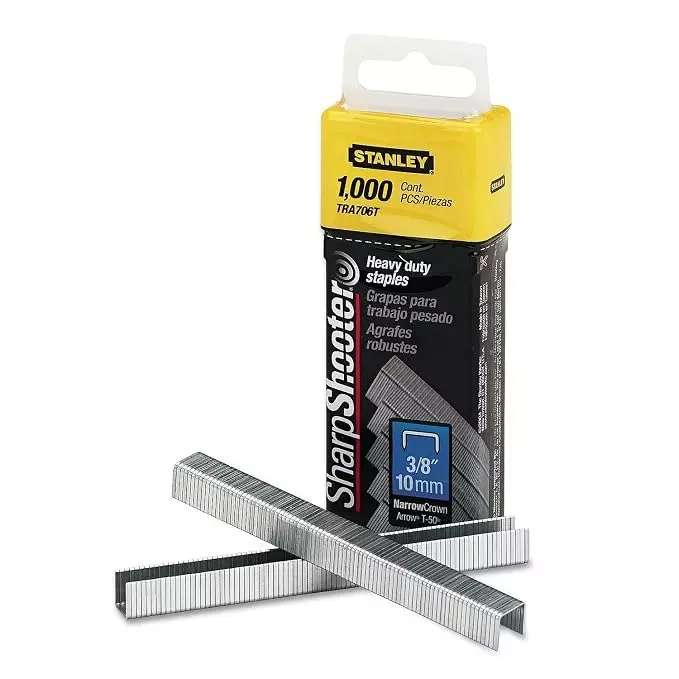 STANLEY 3/8 inch (10 mm) Heavy Duty Stapler Pin or Staples G Type for Fastening Paper, Card, Fabrics And Thin Plastics, TRA706T (Pack of 1000)