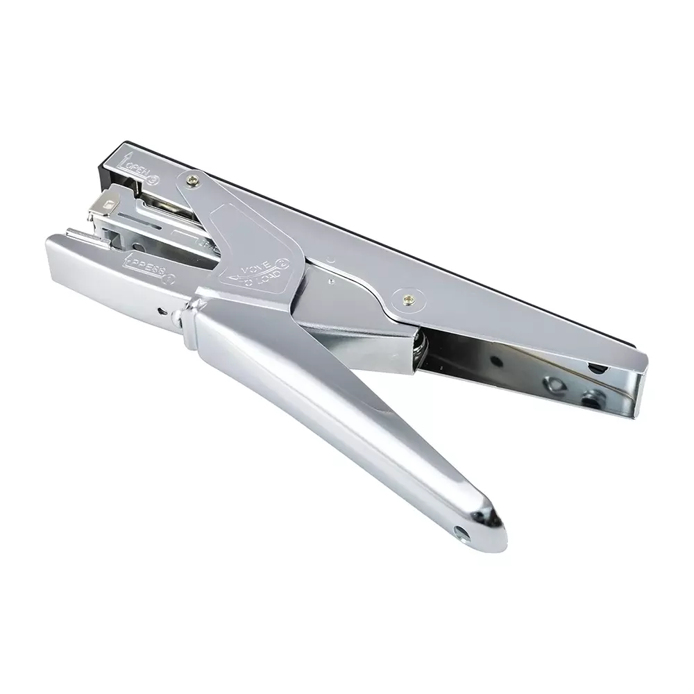 kangaro (Red) Stapler with Quick Loading Mechanism Black & Silver Plastic Alloy Steel for Office, Home & School, HP-45 (Pack of 10 Pcs)