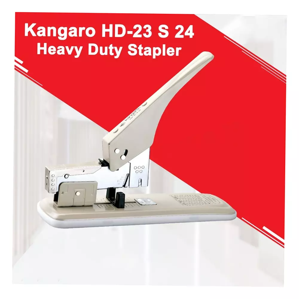 kangaro (Red) Manual Stapler White & Silver Alloy Steel for Office, Home & School, HD-23S24