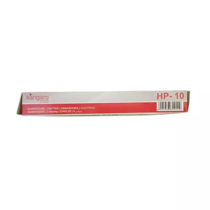 kangaro (Red) Stapler White & Silver Color Plastic Alloy Steel for Office, Home & School, HP-10