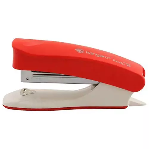 kangaro (Red) Stapler Zinc Coated Red & White Plastic & Stainless Steel Manual for Office, Home & School, 10 No. (Pack of 10 Pcs)