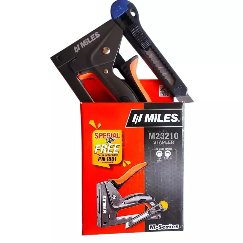Miles Office Stapler M23210 with Free Snap Off Cutter PN 1801 Stainless Steel 18 mm Blade Size
