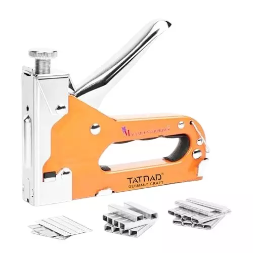 Malfah Enterprises 3 In 1 Stapler Gun Tacker Kit Adjustable Power Control Poly ABS For Furniture Repair, Woodwork, Decoration
