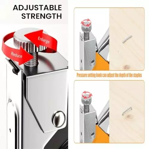 Malfah Enterprises 3 In 1 Stapler Gun Tacker Kit Adjustable Power Control Poly ABS For Furniture Repair, Woodwork, Decoration