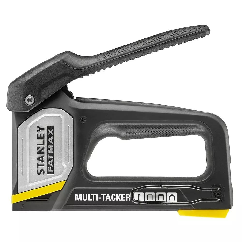 STANLEY Fatmax 4-in-1 Multi Tacker Thermoplastic Elastomer (TPE) Body Ideal For Type A, Type G, Type J and Type CT100 Staples and Brad Pins, FMHT70401-0