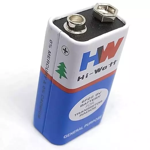 Hi-Watt 9 V Battery Cell, 6F22
