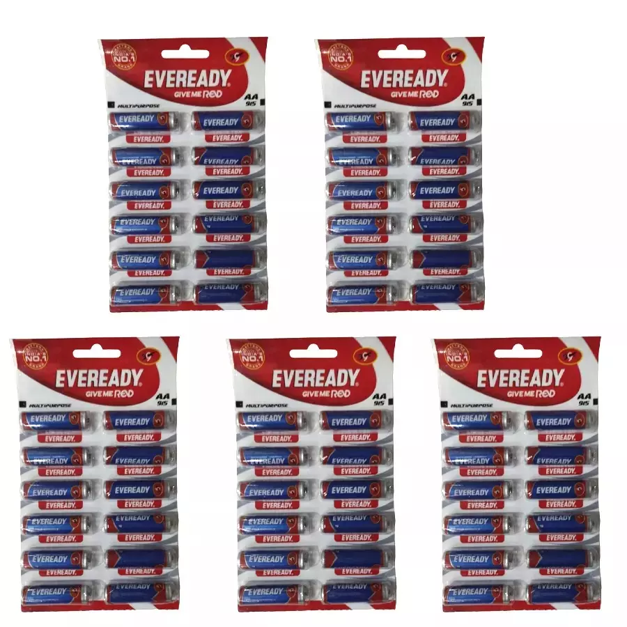 Eveready Blue AA Zinc Carbon Batteries (Pack of 60)