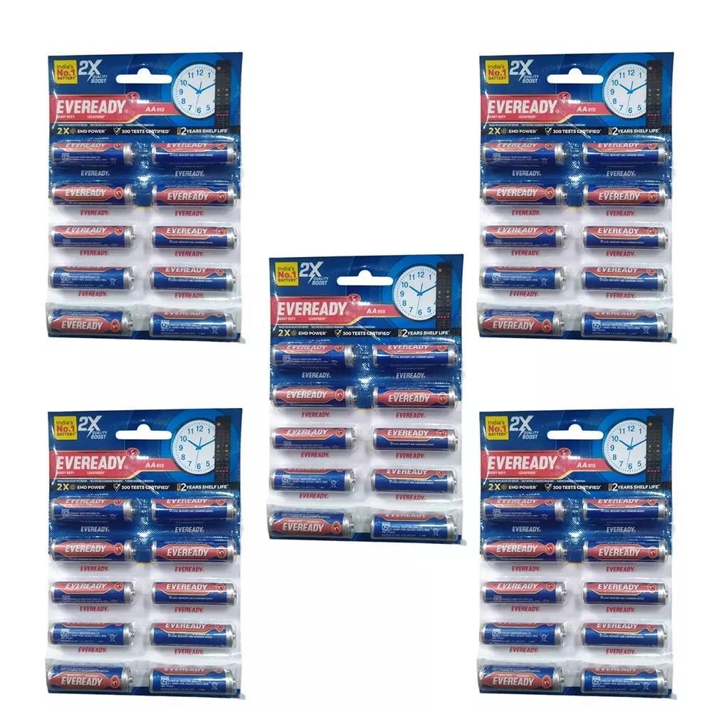 Eveready Blue AA Zinc Carbon Batteries (Pack of 50)