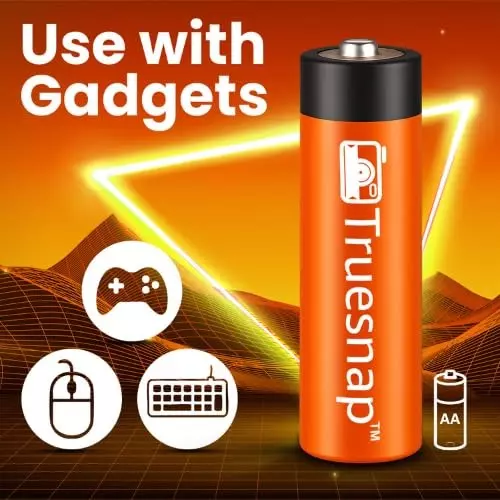Truesnap AA Rechargeable Batteries 1.2 V NiMH 2500 mAh Battery Capacity Orange, TS-RB2-2A25 (Pack of 2 Pcs)