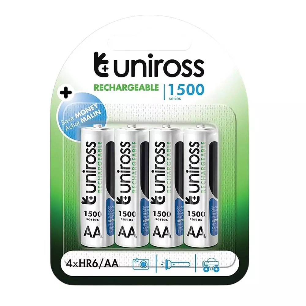 Uniross By Eveready 1500 Series Battery Cell Kit White NiMH for Home & Office, HR6