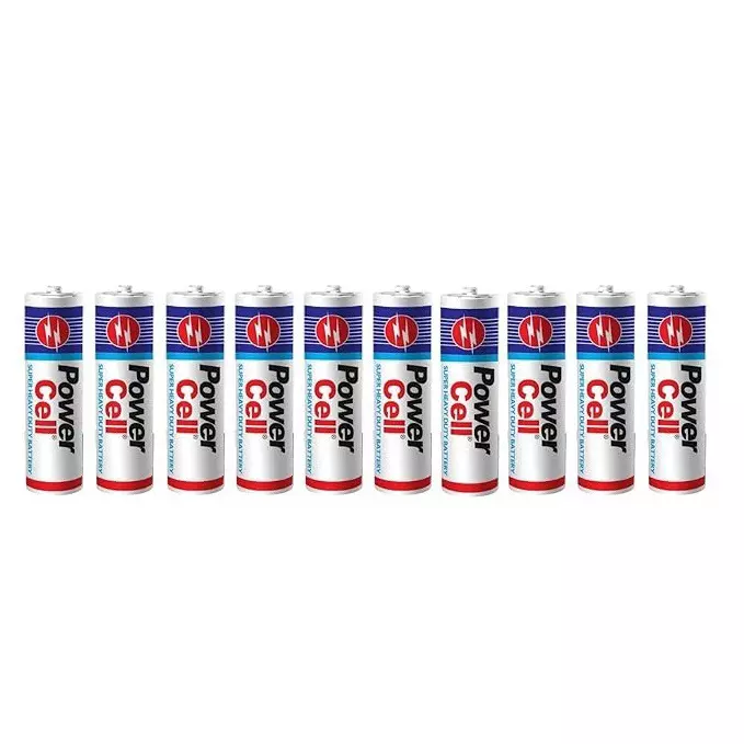 Powercell By Eveready Power Battery Cell White & Blue Zinc Carbon for Toys, Clocks, Transistors, Remotes, Camera, R03 (Pack of 10 Pcs)