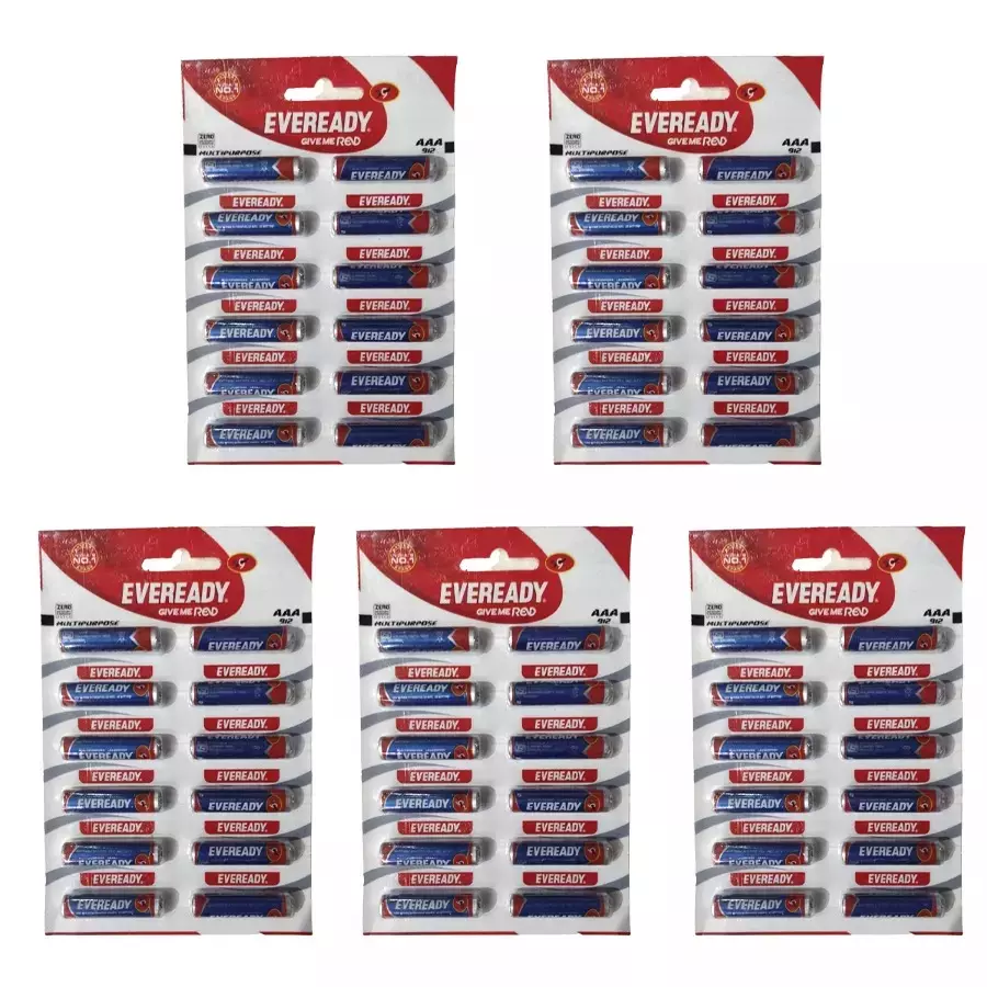 Eveready Blue AAA Zinc Carbon Batteries (Pack of 60)
