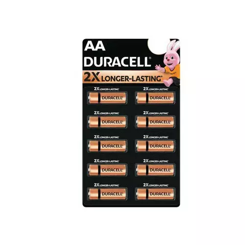 Duracell AA Alkaline Battery Cell Packet 1.5 Kv for Watch & Remote & Torch, (Pack of 10 Pcs)