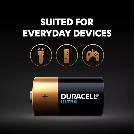 Duracell Ultra Alkaline C2 Battery x 1 Pack (2 Batteries)