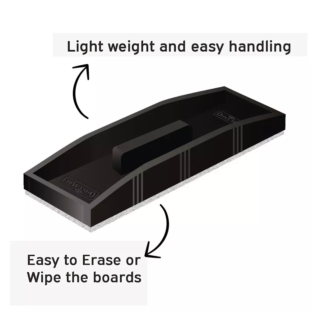 Soni Office Mate Non Magnetic Whiteboard Duster With 2 Marker Slots (Without Marker) Compact and Durable for Office, School & Home Use