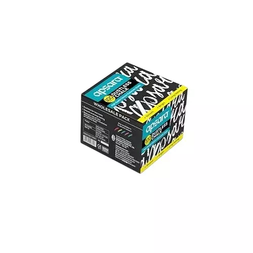 Apsara 100 Pcs Each White Dustless Chalks (Pack of 10)