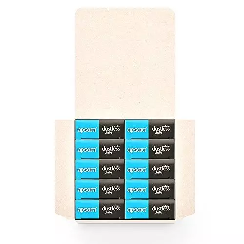 Apsara 100 Pcs Each White Dustless Chalks (Pack of 10)