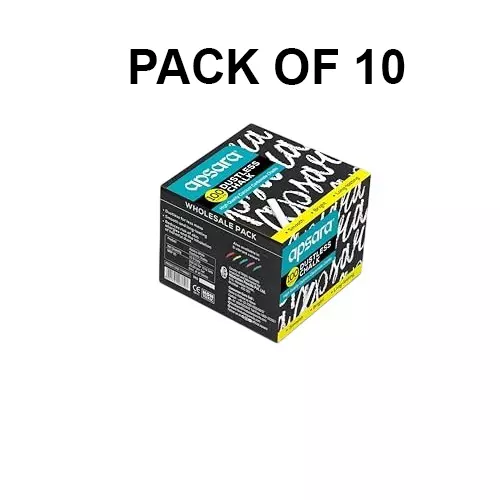 Apsara 100 Pcs Each White Dustless Chalks (Pack of 10)