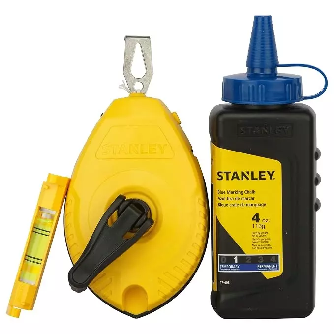 STANLEY Chalk Line Set 30 m Length, Blue Ink Color and ABS Plastic Casing, 47-443
