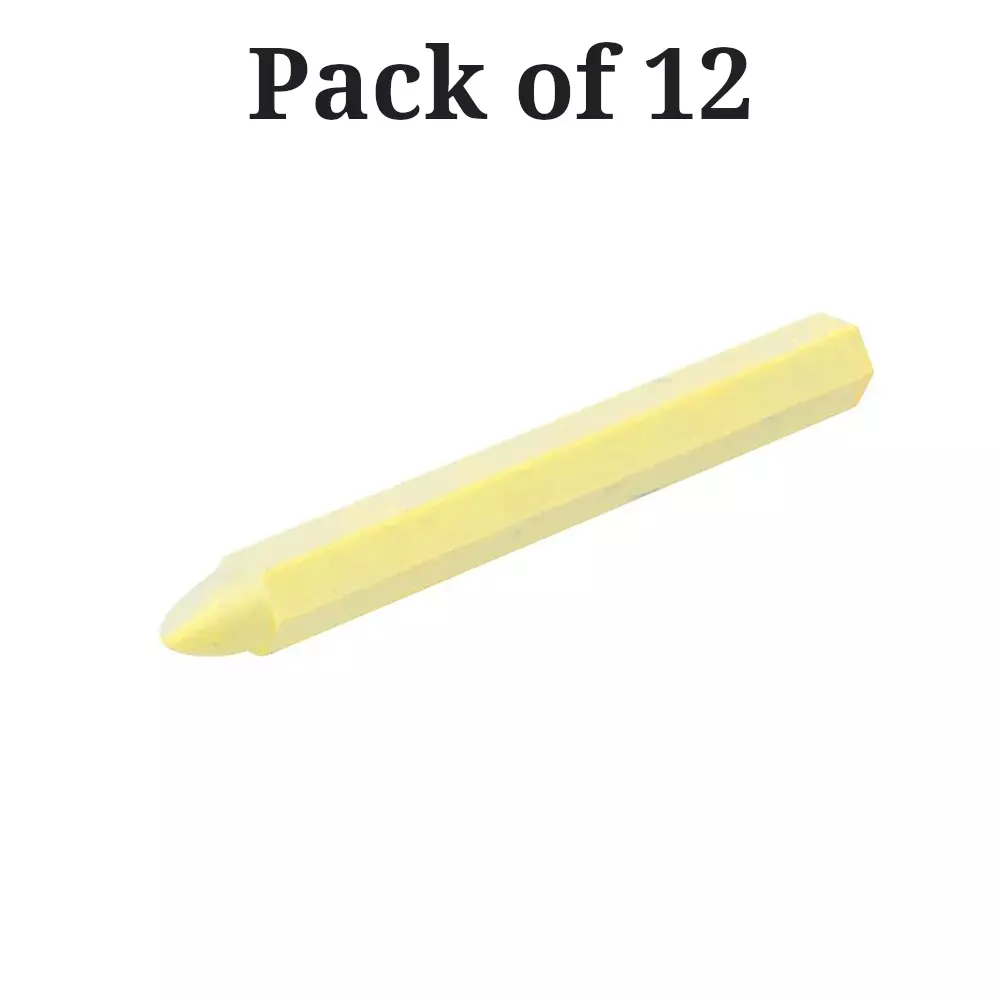 hogert-technik-technical-chalk-yellow-color-and-120-mm-length-for-permanent-marking-on-any-surface-ht3b778-pack-of-12