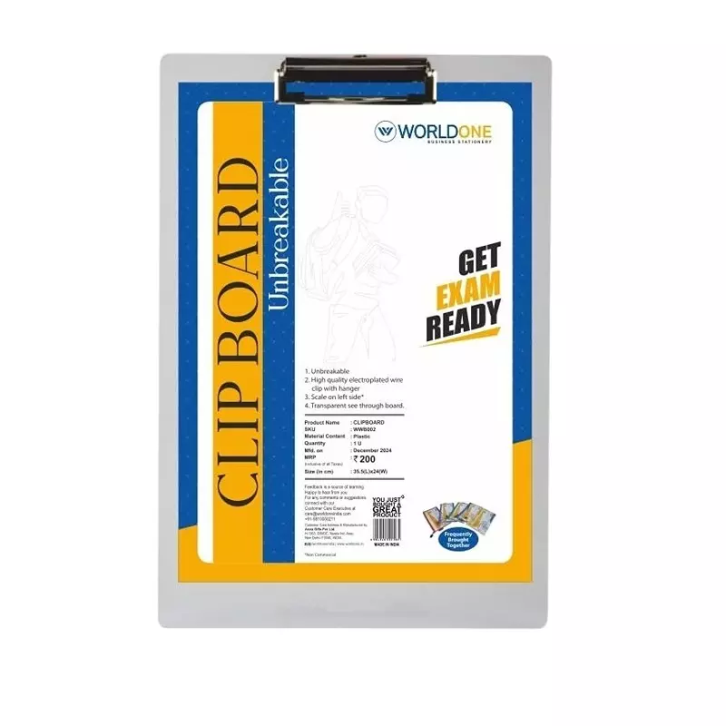 Worldone Exam Board F/C Transparent, WWB002