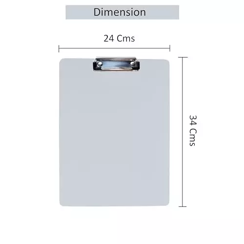 EDUWAY 34x24 cm Heavy Duty Clip Exam Board Wood & Stainless Steel White (Pack of 10)