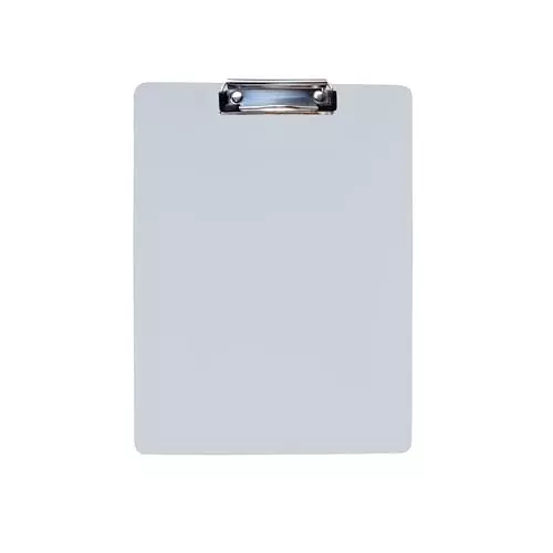 EDUWAY 34x24 cm Heavy Duty Clip Exam Board Wood & Stainless Steel White (Pack of 10)