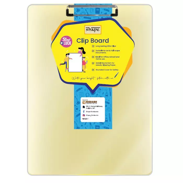 Shape Exam Board Rectangular Assorted For School, Home & Office, 5086