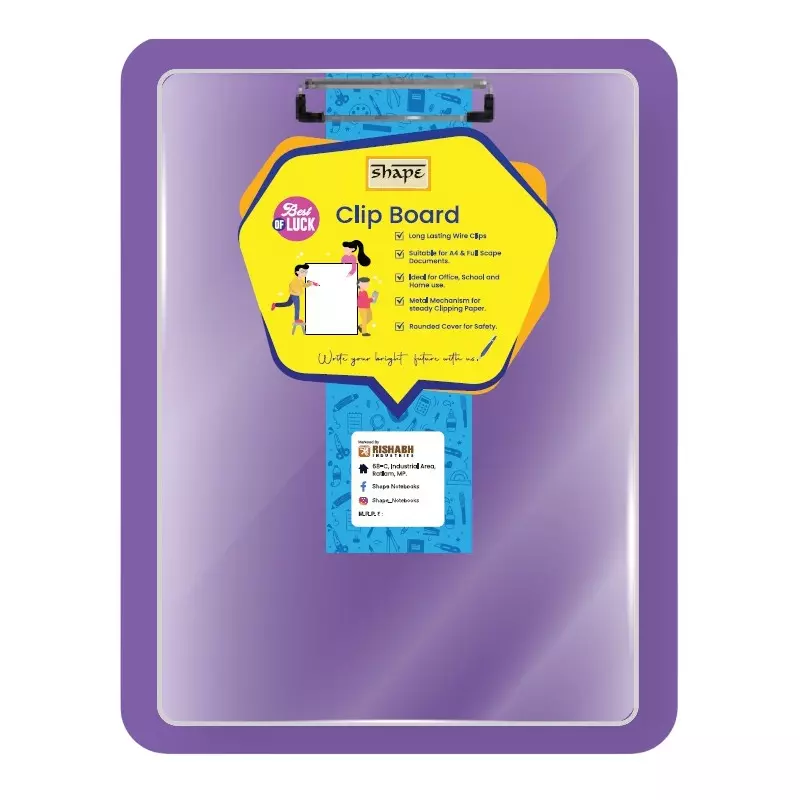 Shape Transprent Exam Board 24 x 34.5 cm Rectangular For School, Home & Office, 5083