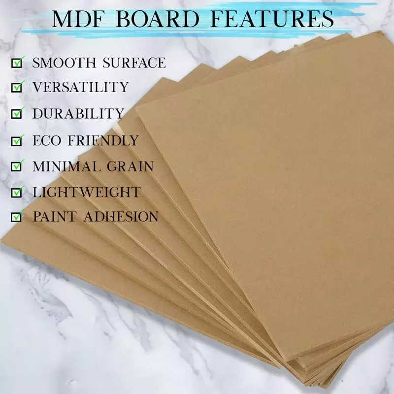 EDUWAY 15x15 cm MDF Board Wood Sheet Natural Wood Tone with 4 mm Thickness for Mandala Art, Lippan Art, Resin Art, Craft Projects (Pack of 6)