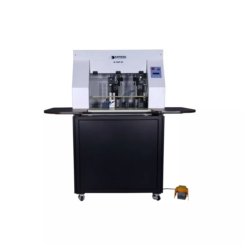 IMPRESS Double Head Round Corner Cutter with Pneumatic System and 100 mm Stack Maximum Cutting Thickness, ID 100P 2H