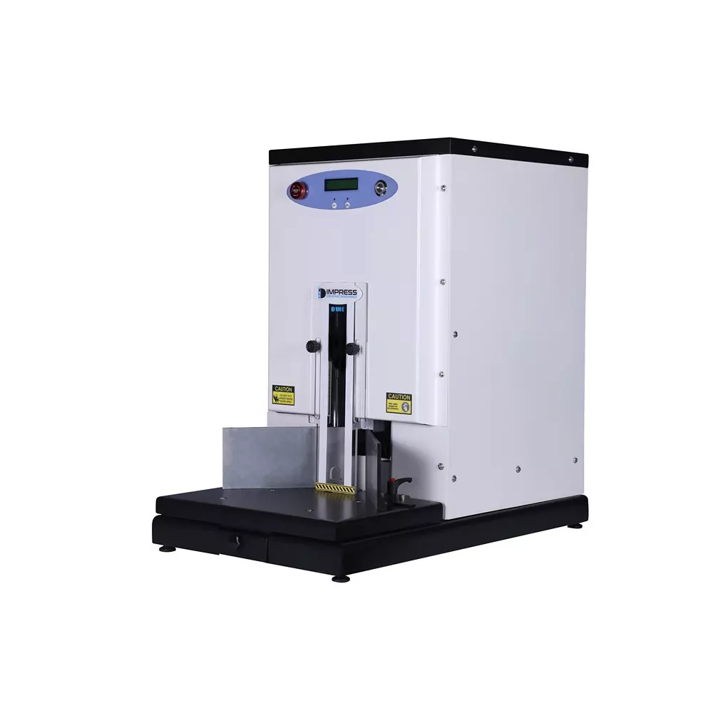 IMPRESS Round Corner Cutter with Electric Motor, Italian Brand Gearbox and 100 mm Stack Maximum Cutting Thickness, ID 100E