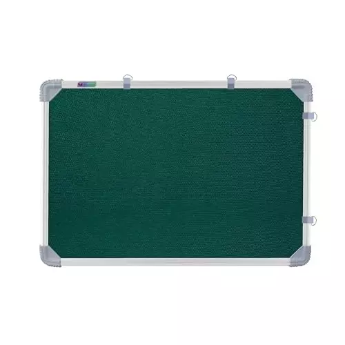 EDUWAY 91x122 cm (3x4 Ft) Green Notice Board with 20 Push-Up Pins Combo ‎Rectangular