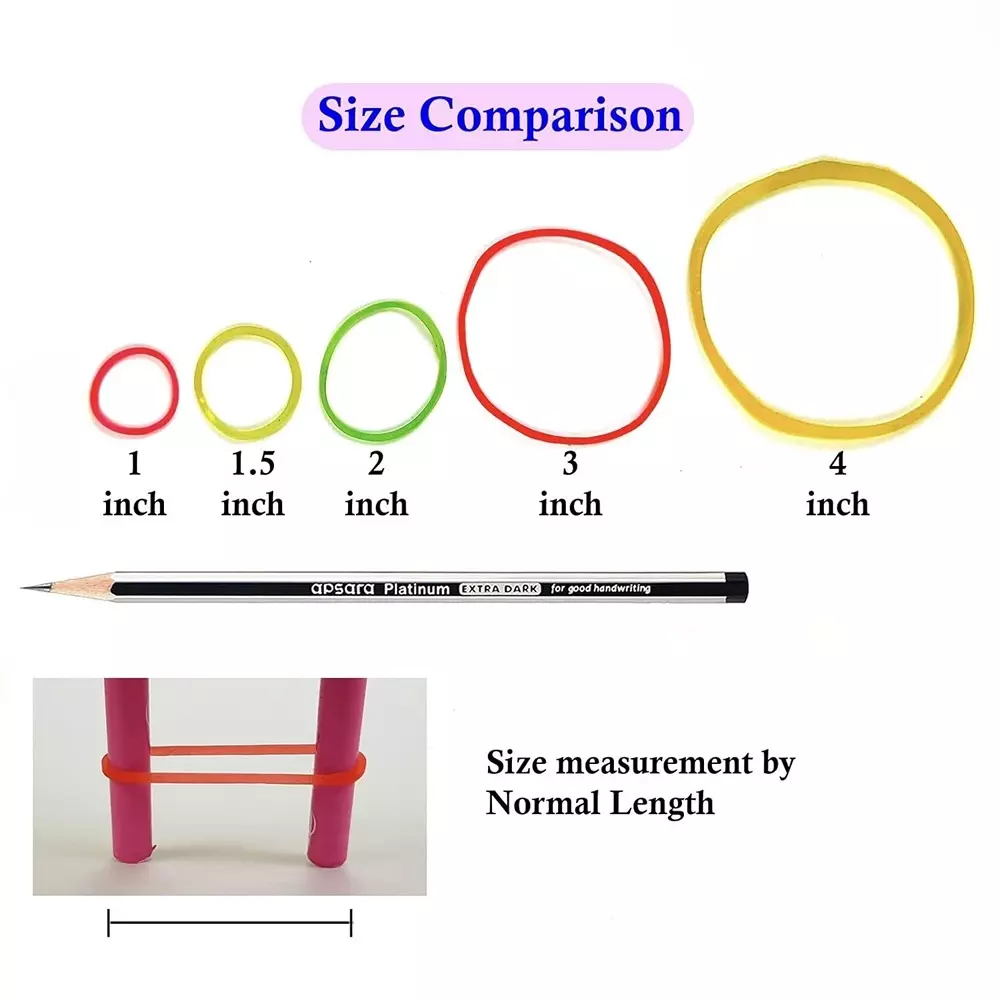 Sangam Poly Sure Transparent Rubber Bands Multicolor 76 mm Size 500 g for Files & Bundling Cash, No.18