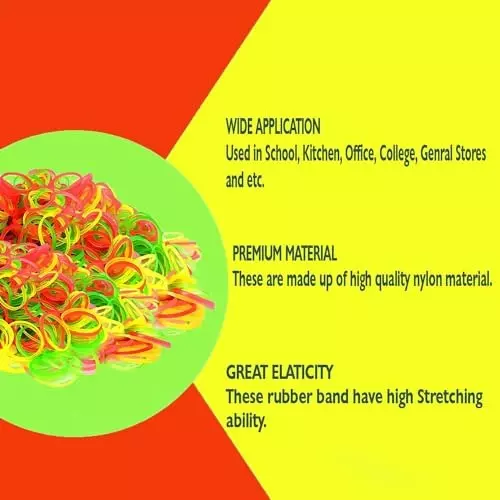 GENERIC 500 g Each Rubber Bands 25.4 mm (1 inch) (Pack of 10)