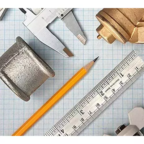 Galaxy Steel Scale Size 6 inch (15 cm) for Students, Machinists, Engineers, GSS600 (Pack of 600)