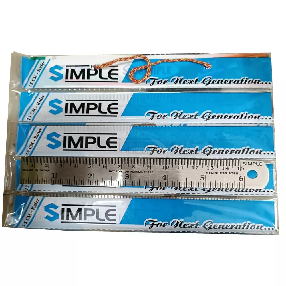Simple Stainless Steel Scale 15 cm (6 Inch) for Personal & Professional Use (Pack of 300)