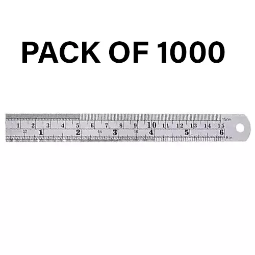 Galaxy Steel Scale Size 6 inch (15 cm) for Students, Machinists, Engineers, GSS1000 (Pack of 1000)