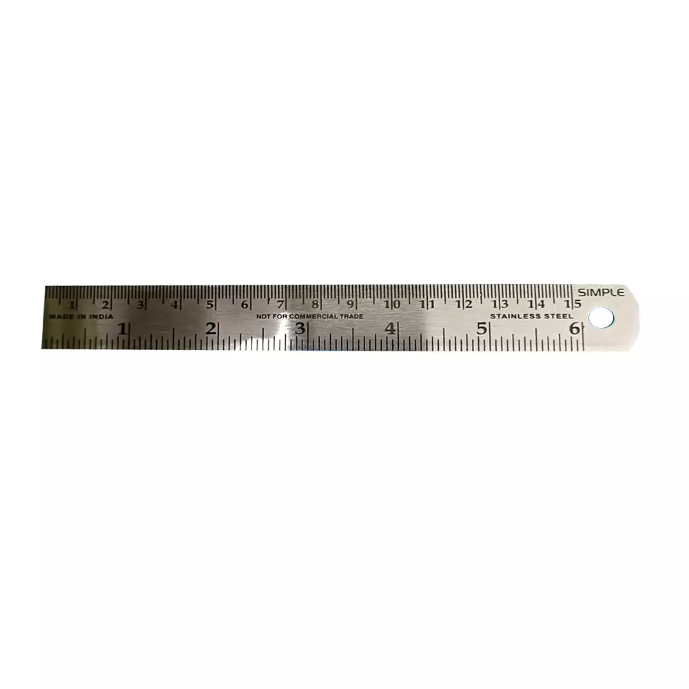 Simple Stainless Steel Scale 15 cm (6 Inch) for Personal & Professional Use (Pack of 1500)