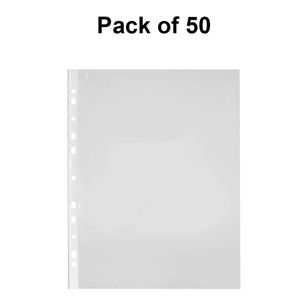 Astafiles Sheet Protector Transparent Durable Plastic 100 Micron, A4 Size, ASP-100-PK-50 (Pack of 50 Pcs)