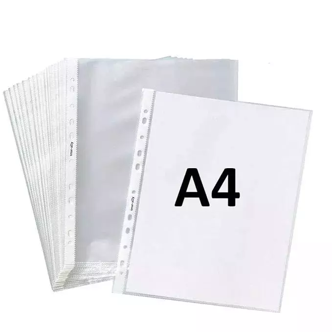 GENERIC Sheet Protector A4 Size 200 Micron,Transparent (Pack of 200)