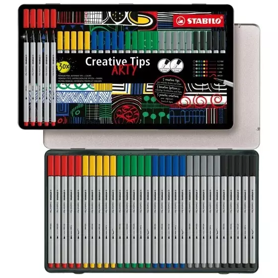 Stabilo CREATIVE TIPS ARTY Classic Set Multicolor for Artists, Students, Hobbyists, 89/30-6-1-20 (Set of 30)